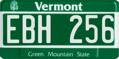 VT license plate EBH256