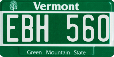 VT license plate EBH560