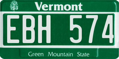 VT license plate EBH574
