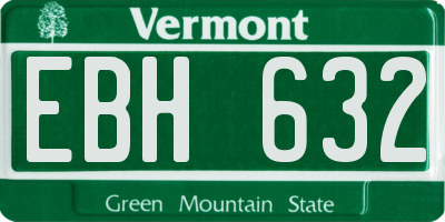 VT license plate EBH632