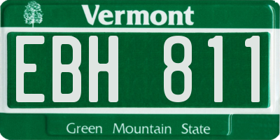 VT license plate EBH811