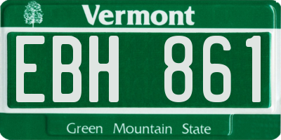 VT license plate EBH861