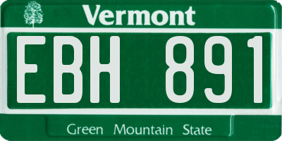 VT license plate EBH891
