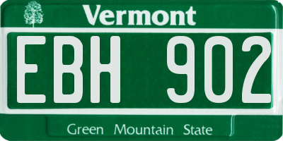 VT license plate EBH902