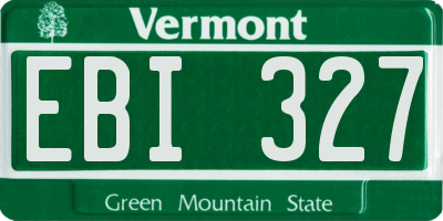 VT license plate EBI327