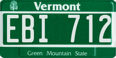 VT license plate EBI712