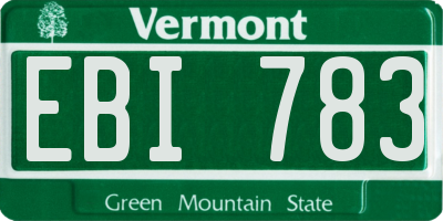 VT license plate EBI783