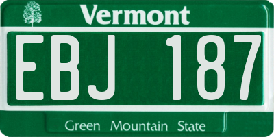VT license plate EBJ187