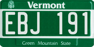 VT license plate EBJ191