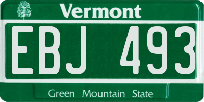 VT license plate EBJ493