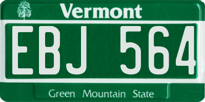 VT license plate EBJ564