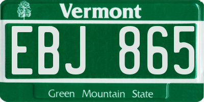 VT license plate EBJ865