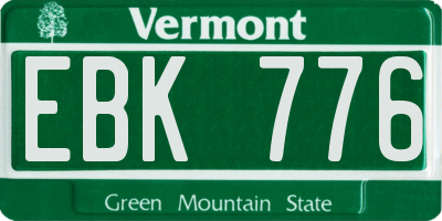 VT license plate EBK776
