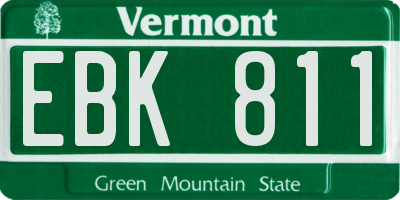 VT license plate EBK811
