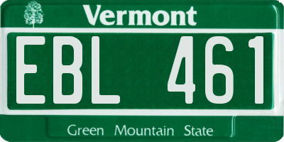 VT license plate EBL461