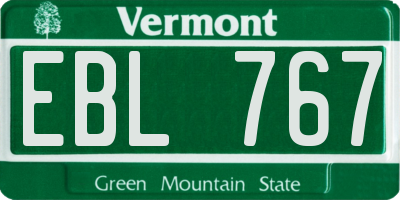 VT license plate EBL767
