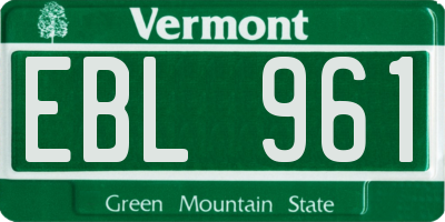 VT license plate EBL961