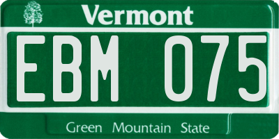 VT license plate EBM075