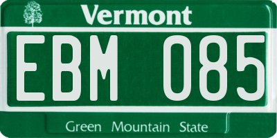 VT license plate EBM085