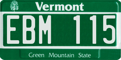 VT license plate EBM115