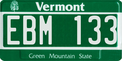 VT license plate EBM133