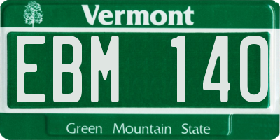 VT license plate EBM140