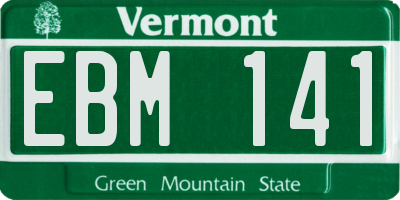VT license plate EBM141