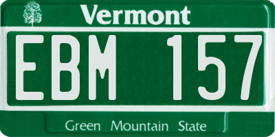 VT license plate EBM157