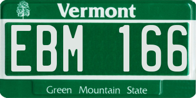 VT license plate EBM166