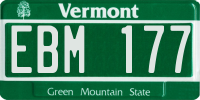 VT license plate EBM177