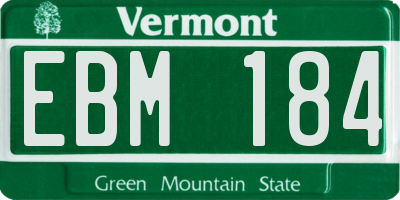 VT license plate EBM184