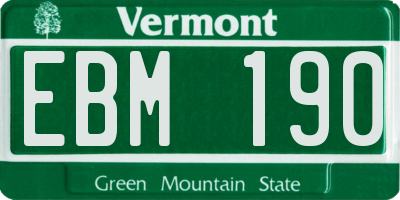 VT license plate EBM190