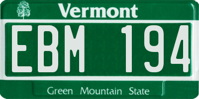 VT license plate EBM194