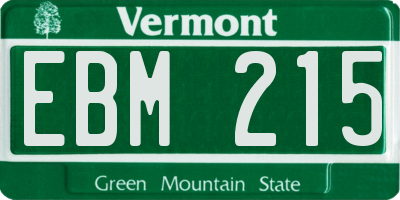 VT license plate EBM215