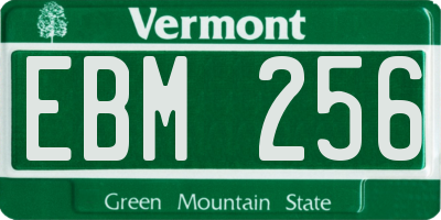 VT license plate EBM256