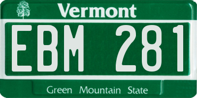 VT license plate EBM281