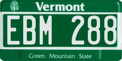 VT license plate EBM288