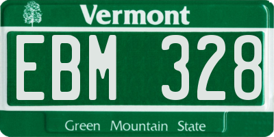 VT license plate EBM328