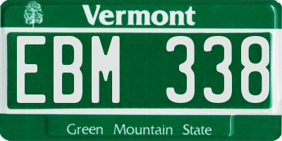 VT license plate EBM338