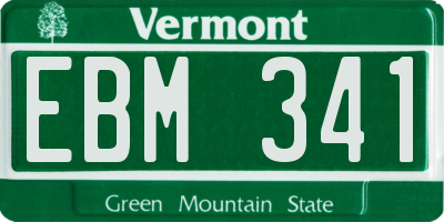 VT license plate EBM341