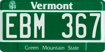 VT license plate EBM367