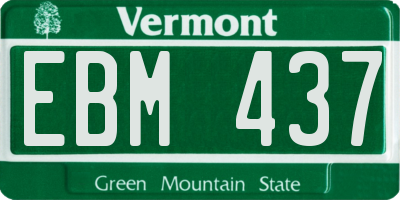 VT license plate EBM437