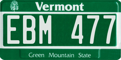 VT license plate EBM477