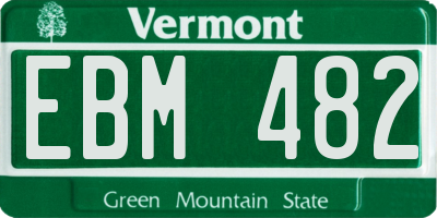 VT license plate EBM482