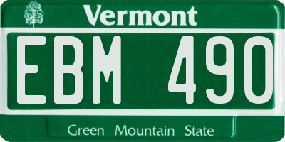 VT license plate EBM490