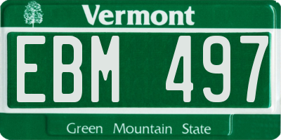 VT license plate EBM497