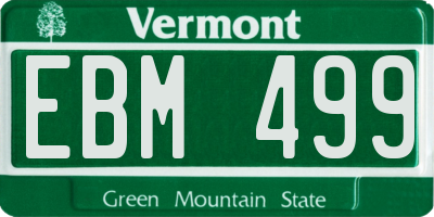 VT license plate EBM499