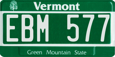VT license plate EBM577