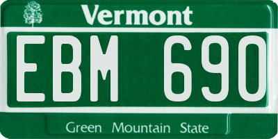 VT license plate EBM690