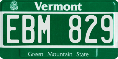 VT license plate EBM829